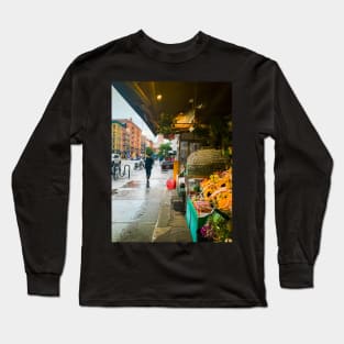 Street Flowers Shop Rain Upper West Side Manhattan NYC Long Sleeve T-Shirt